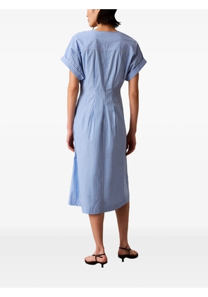 Calvin Klein striped button-down midi dress - Blue