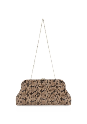 Jimmy Choo Skylar snake-effect clutch bag - Neutrals
