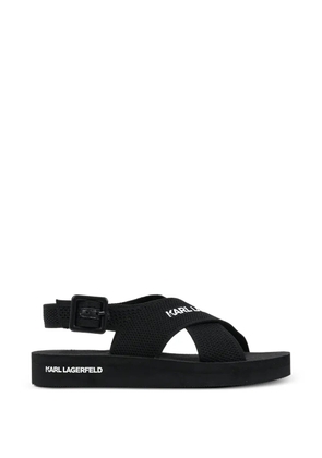 Karl Lagerfeld crossover-strap buckle-fastening sandals - Black