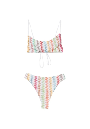 Missoni zigzag-knit bikini - White