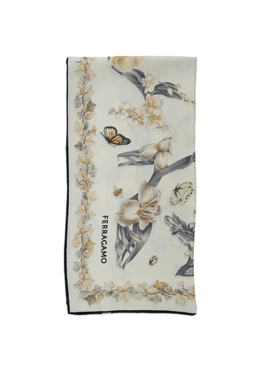 Ferragamo floral-print silk scarf - Neutrals
