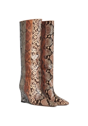 Cynthia Rowley snakeskin-effect wedge boots - Brown