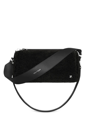 Courrèges medium Three Sixty curly-wool shoulder bag - Black