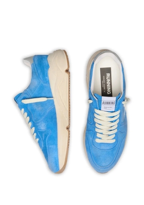 Golden Goose Running Sole in bright blue suede with white star sneakers