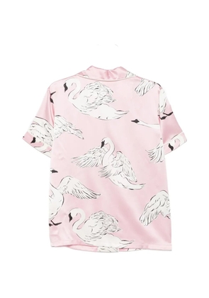 Olivia von Halle Ingo Selene swan-print pajamas - Pink