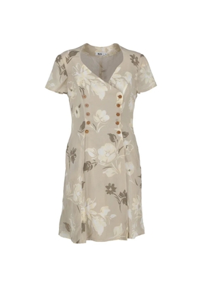 Giorgio Armani floral-print double-breasted dress - Neutrals
