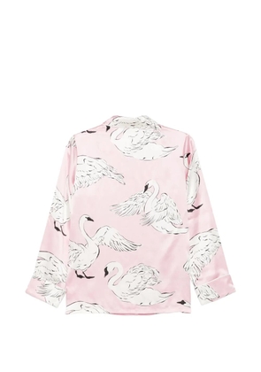 Olivia von Halle Lila Selene swan-print pajamas - Pink