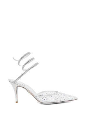 René Caovilla 80mm crystal-embellished pumps - White