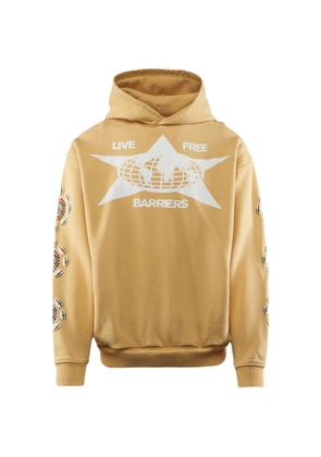 BARRIERS logo-print hoodie - Yellow