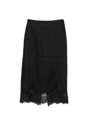 TWINSET lace-trim midi skirt - Black
