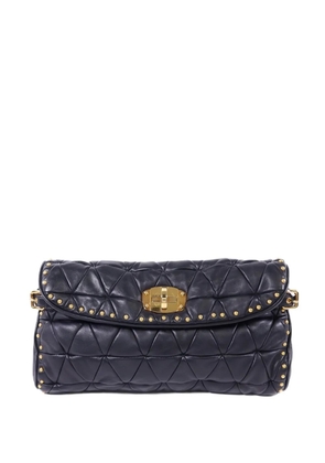 Miu Miu Pre-Owned quilted studded clutch bag - Black