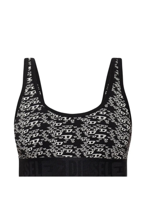 Diesel logo-print bra - Black