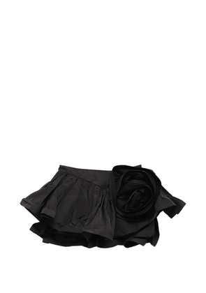 Vaquera floral-appliqué ruffled skirt - Black