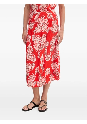 Lola Casademunt damask-print pleated midi skirt - Red