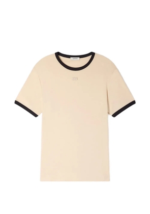 SANDRO two-tone patch T-shirt - Neutrals