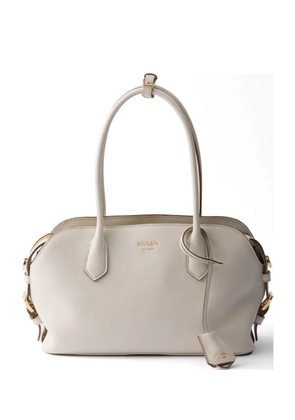 Prada medium leather tote bag - White