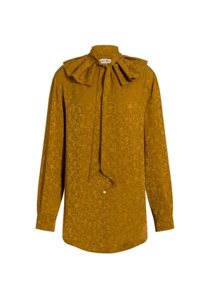 Alberta Ferretti floral-pattern ruffled shirt - Yellow