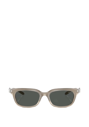 Diesel logo-plaque rectangle-frame sunglasses - Neutrals