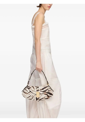 GANNI B-Kat zebra-print shoulder bag - Neutrals