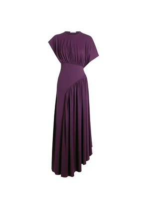 Rabanne asymmetric ruched maxi dress - Purple