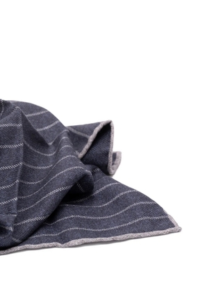 Brunello Cucinelli pinstriped silk pocket square - Blue