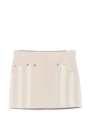 FENDI logo-patch mini skirt - Neutrals