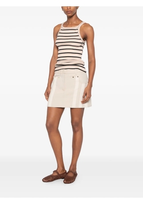 FENDI logo-patch mini skirt - Neutrals
