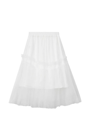 b+ab ruffled full midi skirt - White