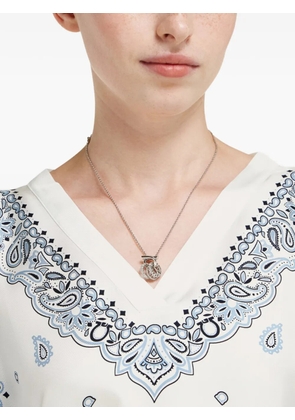 Ferragamo Gancini pendant necklace with crystal rings - Silver