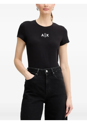 Armani Exchange logo T-shirt - Black