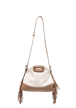 Maje logo-detail leather-panelled tote bag - Neutrals