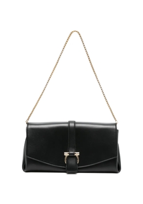 Ferragamo Pre-Owned Gancini front-flap shoulder bag - Black