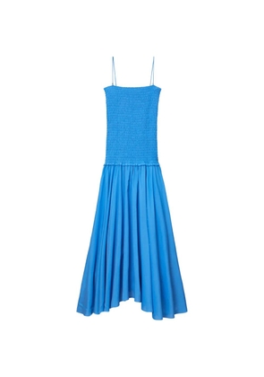 Tory Burch solid smocked dress - Blue