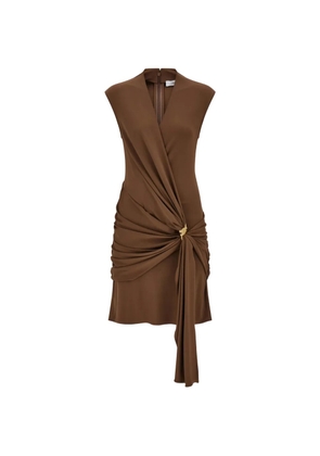 Ferragamo viscose mini dress with gathered waist - Brown
