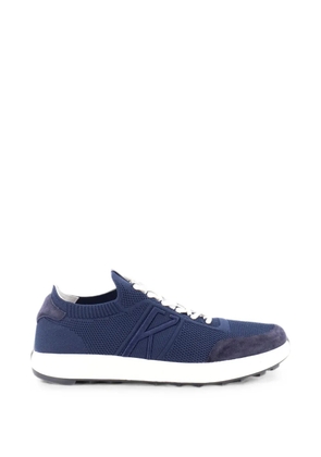 Kiton knitted suede-panel sneakers - Blue
