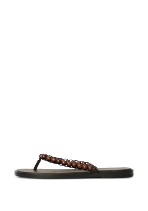 Cmmn Swdn wood-bead leather sandals - Brown