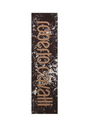 Roberto Cavalli Appaloosa logo scarf - Brown