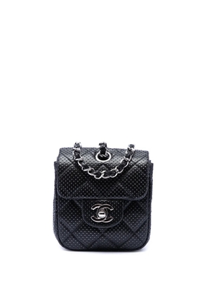CHANEL Pre-Owned 2006-2008 Mini CC Quilted Perforated Lambskin Flap crossbody bag - Black