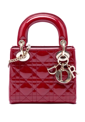 Christian Dior Pre-Owned 2020 Mini Patent Cannage Lady Dior satchel - Red