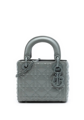Christian Dior Pre-Owned 2022 Mini Ultra Matte Calfskin Diamond Cannage Lady Dior satchel - Grey
