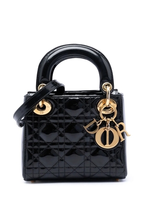 Christian Dior Pre-Owned 2014 Mini Patent Cannage Lady Dior satchel - Black
