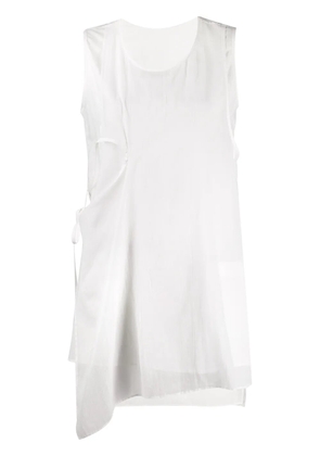 Y's asymmetric sleeveless tunic - White