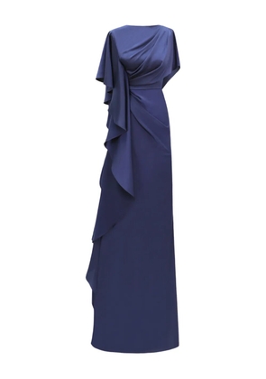Gemy Maalouf draped ruffled gown - Blue