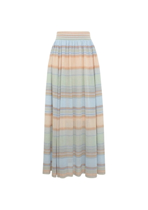 ZIMMERMANN Indra stripe long skirt - Blue