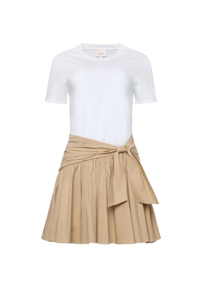 Cinq A Sept Leslie tie-waist pleated dress - White