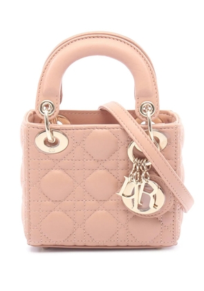 Christian Dior Pre-Owned 2010-2026 Micro Lambskin Cannage Lady Dior satchel - Pink
