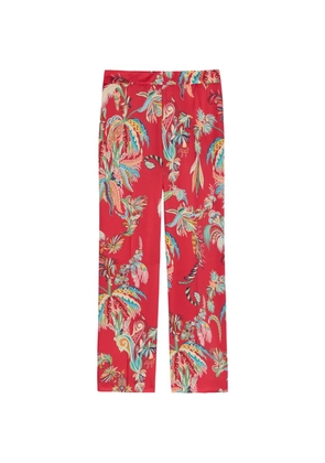 ETRO graphic-print straight-leg trousers - Red