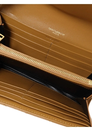 Saint Laurent Pre-Owned quilted flap wallet - Neutrals