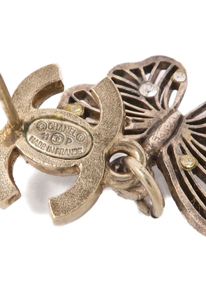 CHANEL Pre-Owned CC butterfly earrings - Gold