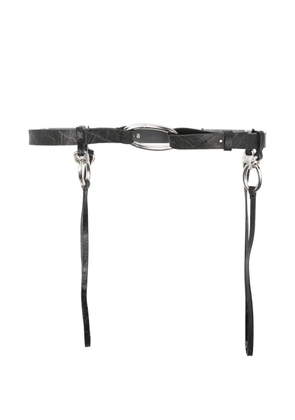 Gianfranco Ferré Pre-Owned 2000 ring-detail leather belt - Black